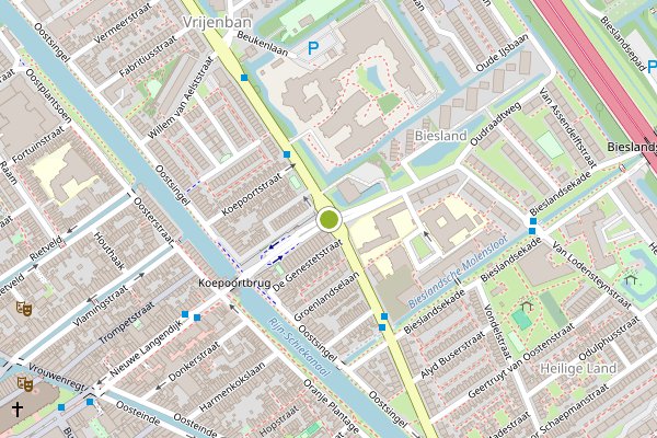 Ambulance-melding op Stalpaert van der Wieleweg, Delft op 9 mei, kaart-overzicht