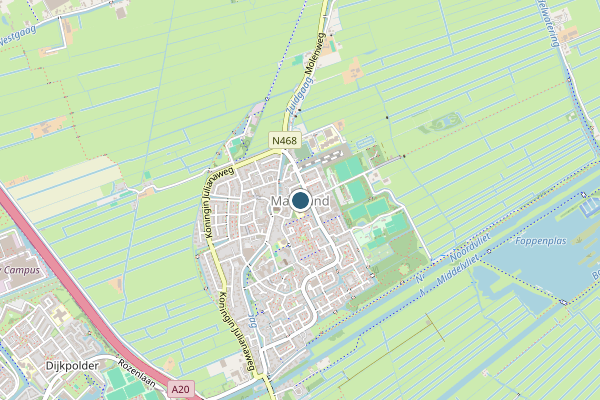 Politie-melding op Maasland op 12 juli, kaart-overzicht