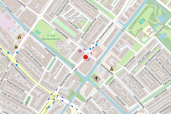 Brandweer-melding op Stadhoudersplein, Wassenaar op 11 juli, kaart-overzicht