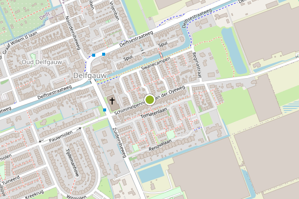 Ambulance-melding op Oyewg, Delfgauw op 12 juli, kaart-overzicht