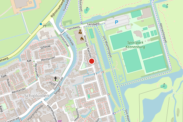 Brandweer-melding op Anna van Raesfeltstraat, Schipluiden op 12 juli, kaart-overzicht