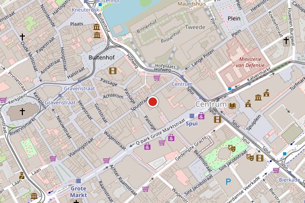Brandweer-melding op Voldersgracht, Den Haag op 12 juli, kaart-overzicht