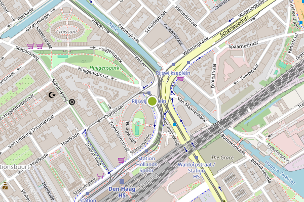Ambulance-melding op Rijswijkseplein, Den Haag op 12 juli, kaart-overzicht