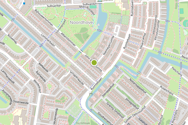 Ambulance-melding op John Woodruimte, Zoetermeer op 12 juli, kaart-overzicht