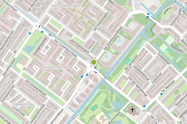 Ambulance-melding op Van Duivenvoordelaan, Wassenaar op 12 juli, kaart-overzicht
