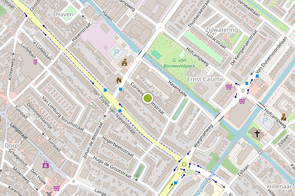 Ambulance-melding op Cornelis de Wittstraat, Wassenaar op 12 juli, kaart-overzicht