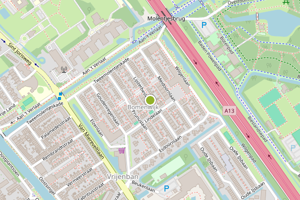 Ambulance-melding op Lijsterbeslaan, Delft op 12 juli, kaart-overzicht