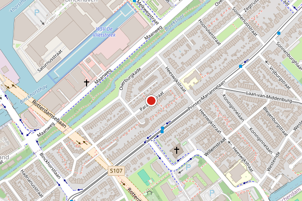Brandweer-melding op Paradijsstraat, Voorburg op 13 juli, kaart-overzicht