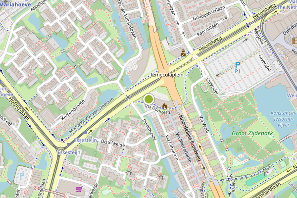 Ambulance-melding op Via Donizetti, Voorburg op 13 juli, kaart-overzicht
