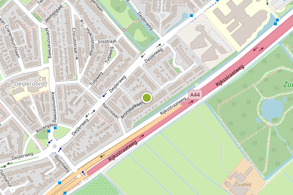 Ambulance-melding op Aronskelkweg, Wassenaar op 13 juli, kaart-overzicht