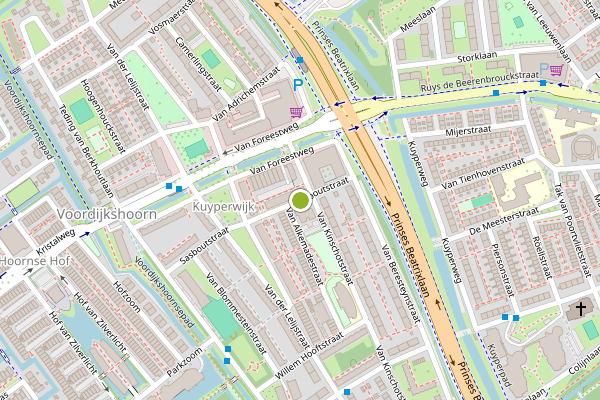 Ambulance-melding op Sasboutstraat, Delft op 13 juli, kaart-overzicht