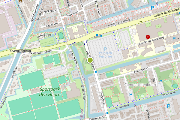 Ambulance-melding op Jan Thomeelaan, Delft op 13 juli, kaart-overzicht