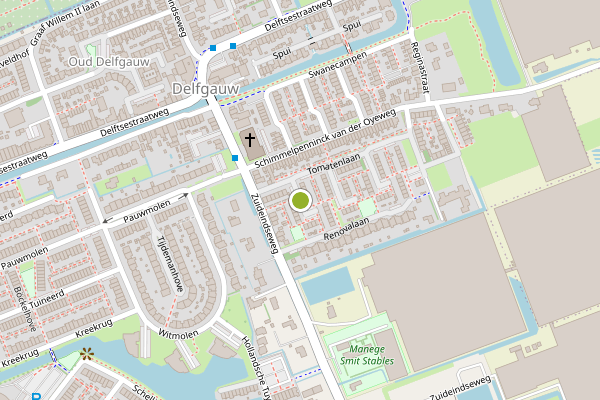 Ambulance-melding op Eminentlaan, Delfgauw op 14 juli, kaart-overzicht