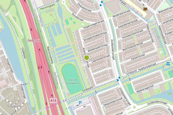 Ambulance-melding op Azijnmakerstraat, Delfgauw op 3 mei, kaart-overzicht