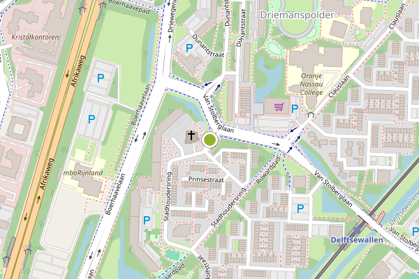 Ambulance-melding op Stadhoudersring, Zoetermeer op 14 juli, kaart-overzicht