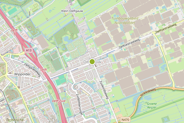 Ambulance-melding op Scheepmakersingel, Delfgauw op 3 mei, kaart-overzicht
