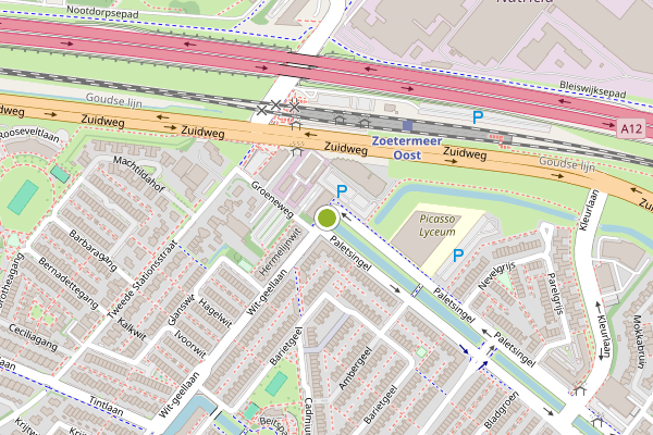 Ambulance-melding op Paletsingel, Zoetermeer op 14 juli, kaart-overzicht