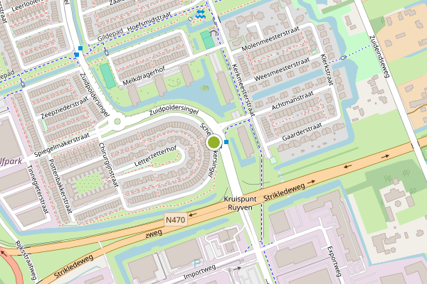 Ambulance-melding op Scheepmakersingel, Delfgauw op 3 mei, kaart-overzicht