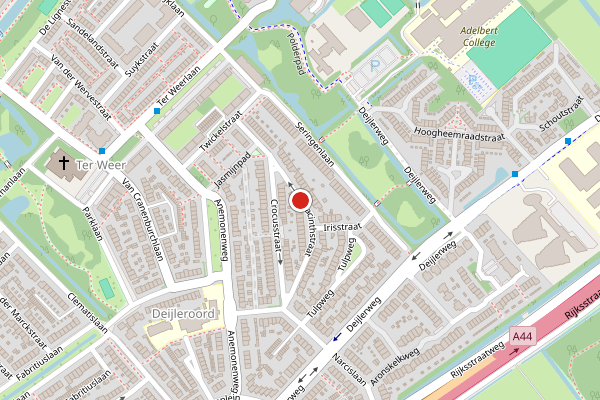 Brandweer-melding op Hyacinthstraat, Wassenaar op 14 juli, kaart-overzicht