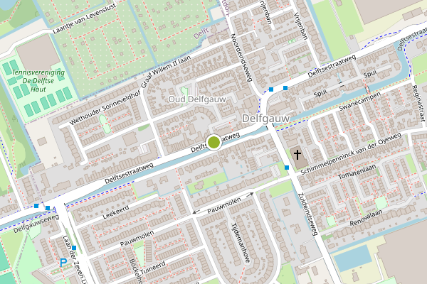 Ambulance-melding op Delftsestraatweg, Delfgauw op 2 mei, kaart-overzicht