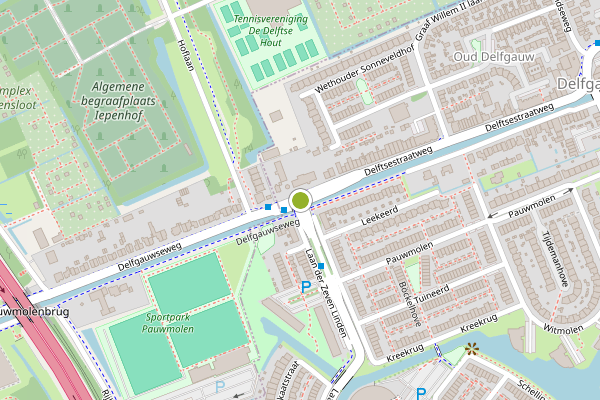 Ambulance-melding op Laan der Zeven Linden, Delfgauw op 1 mei, kaart-overzicht