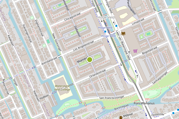 Ambulance-melding op Miamihof, Den Haag op 14 juli, kaart-overzicht