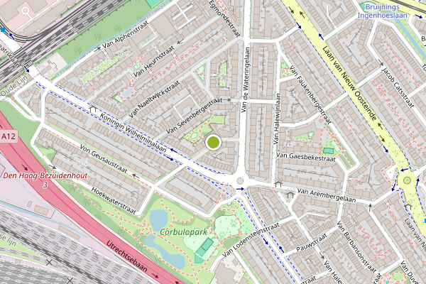 Ambulance-melding op van Wassenaerstraat, Voorburg op 14 juli, kaart-overzicht