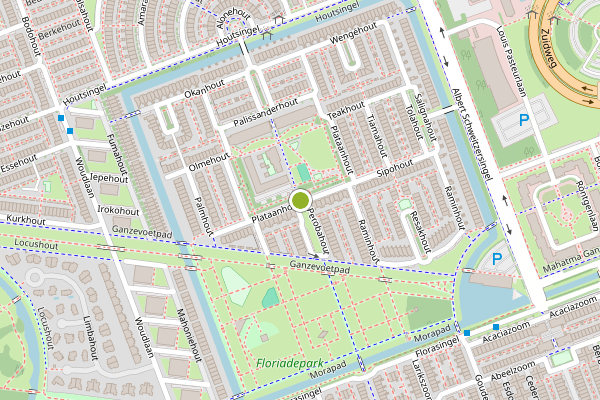 Ambulance-melding op Plataanhout, Zoetermeer op 14 juli, kaart-overzicht