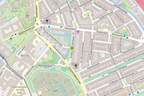 Ambulance-melding op Amalia van Solmslaan, Delft op 14 juli, kaart-overzicht
