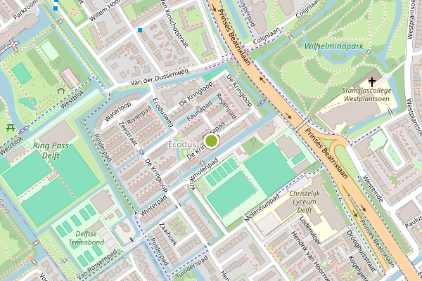 Ambulance-melding op De Kringloop, Delft op 14 juli, kaart-overzicht