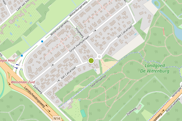 Ambulance-melding op Van Calcarlaan, Wassenaar op 14 juli, kaart-overzicht