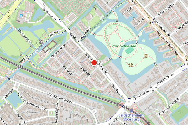 Brandweer-melding op Rodelaan, Voorburg op 9 mei, kaart-overzicht