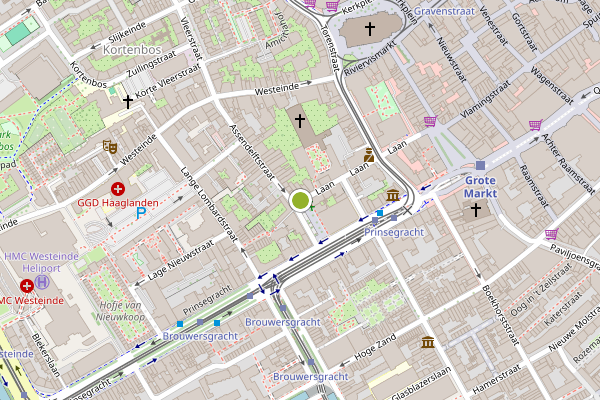 Ambulance-melding op Laan, Den Haag op 15 juli, kaart-overzicht