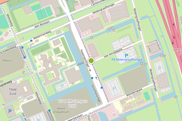 Ambulance-melding op Huismansingel, Delft op 15 juli, kaart-overzicht