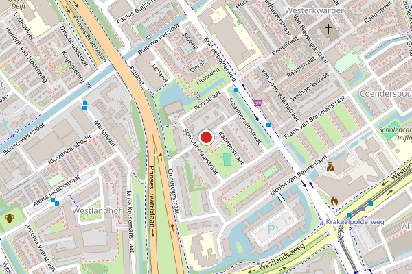 Brandweer-melding op Saaiwerkerstraat, Delft op 15 juli, kaart-overzicht
