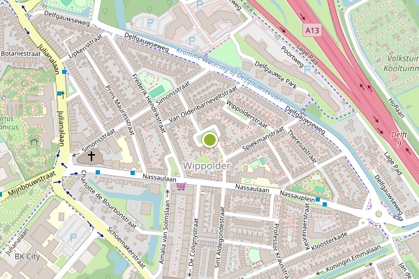 Ambulance-melding op Frisoplein, Delft op 15 juli, kaart-overzicht