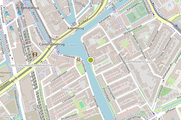 Ambulance-melding op Scheepmakerij, Delft op 15 juli, kaart-overzicht