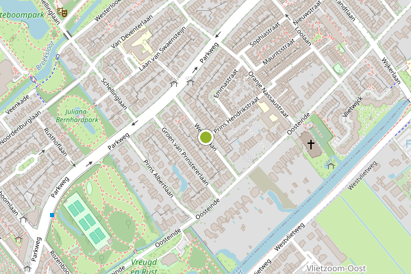 Ambulance-melding op Weverslaan, Voorburg op 15 juli, kaart-overzicht