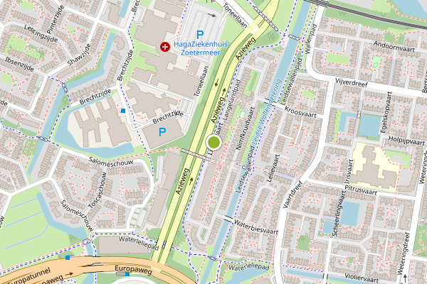 Ambulance-melding op Lissenvaart, Zoetermeer op 15 juli, kaart-overzicht