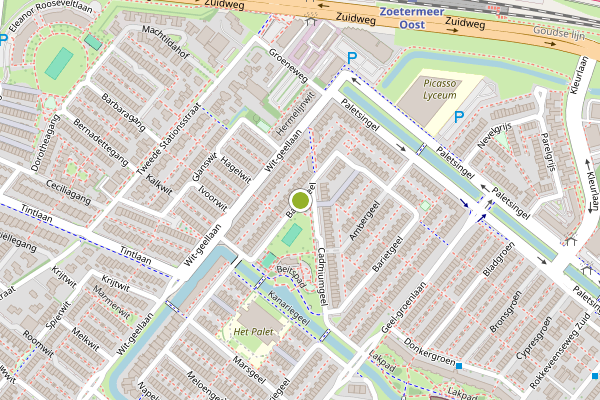 Ambulance-melding op Barietgeel, Zoetermeer op 15 juli, kaart-overzicht