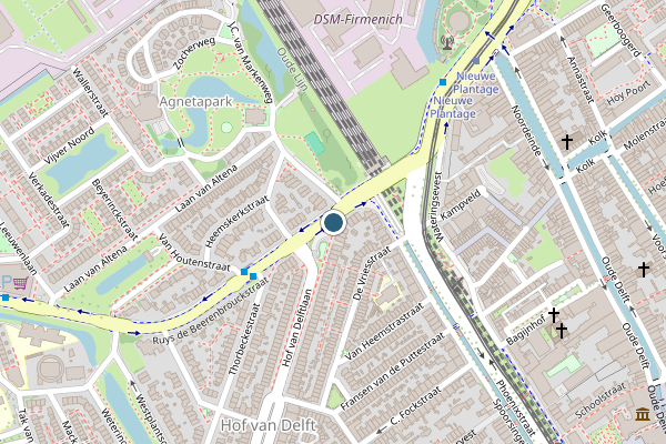 Politie-melding op Delft op 15 juli, kaart-overzicht