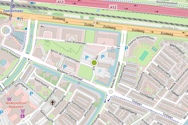 Ambulance-melding op Einsteinlaan, Zoetermeer op 16 juli, kaart-overzicht
