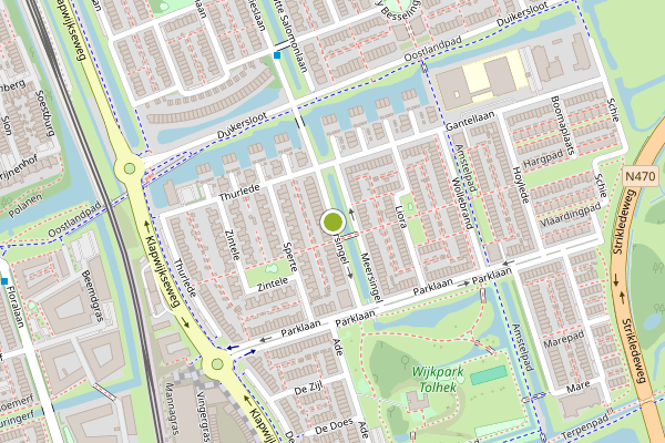Ambulance-melding op Meersingel, Pijnacker op 16 juli, kaart-overzicht