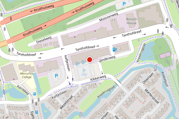 Brandweer-melding op Vlinderweg, Delft op 16 juli, kaart-overzicht