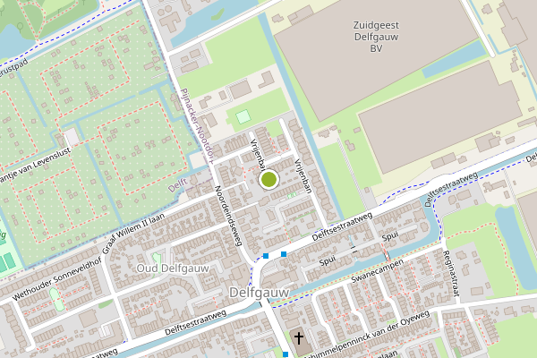 Ambulance-melding op Vrijenban, Delfgauw op 16 juli, kaart-overzicht