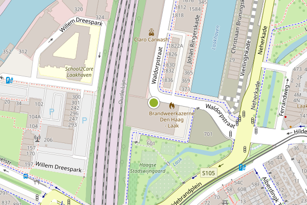 Ambulance-melding op Waldorpstraat, Den Haag op 16 juli, kaart-overzicht