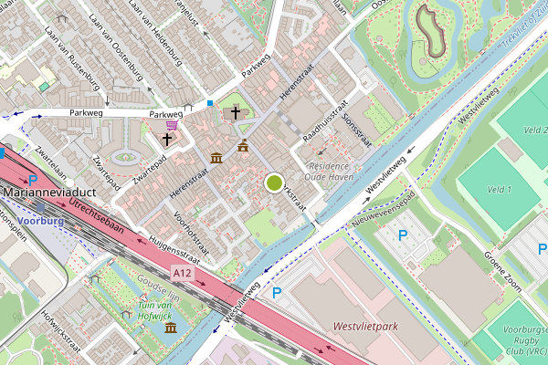 Ambulance-melding op Kerkstraat, Voorburg op 16 juli, kaart-overzicht