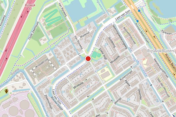 Brandweer-melding op Van Rijnweg, Rijswijk op 16 juli, kaart-overzicht