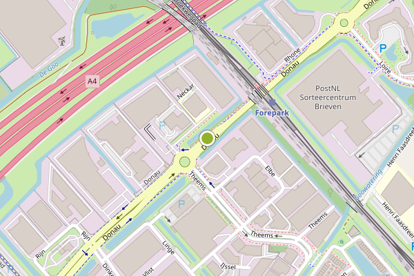 Ambulance-melding op Donau, Den Haag op 17 juli, kaart-overzicht