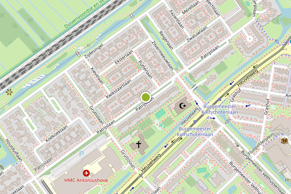 Ambulance-melding op Patrijslaan, Leidschendam op 16 juli, kaart-overzicht